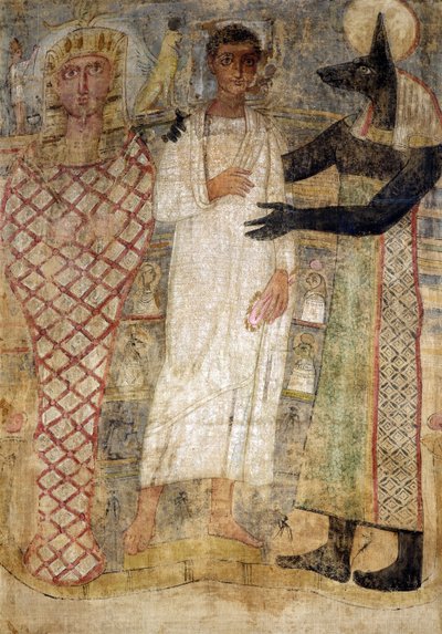 The Deceased and His Mummy Protected by Anubis by Coptic